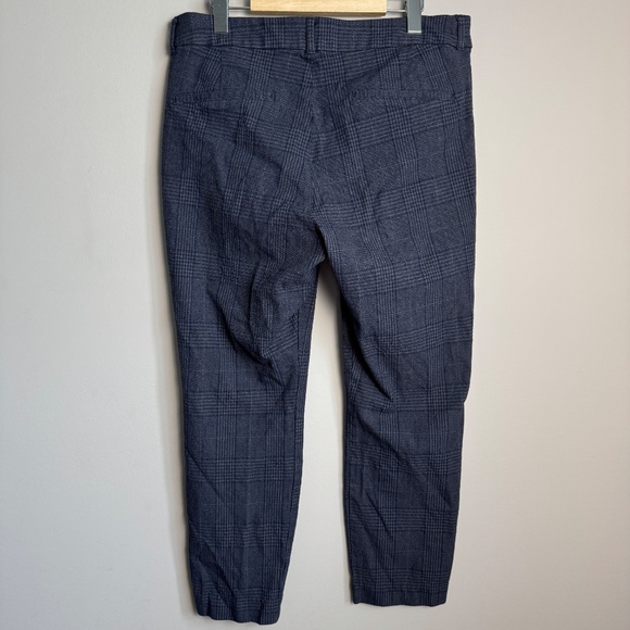Old Navy Pixie High Rise Plaid Ankle Pants Blue Size 14 Stretchy Preppy Office - Picture 4 of 13